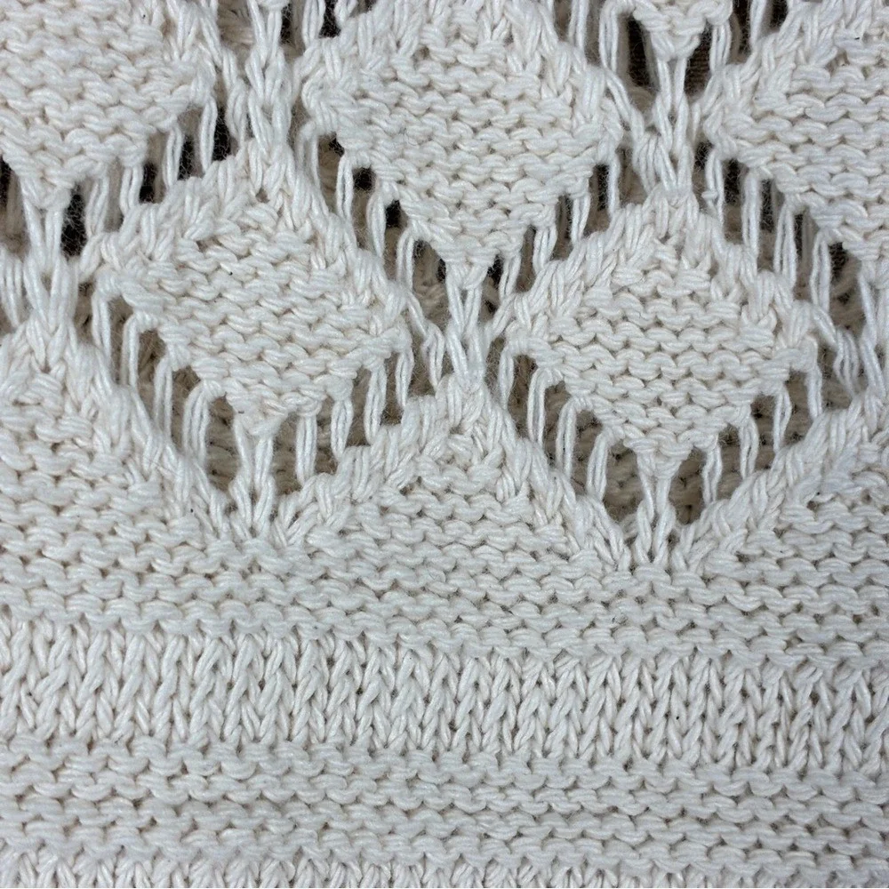 Cream Crochet Knit Halter Slip Sweater Dress‎ S Boho Cottagecore Coastal Beach